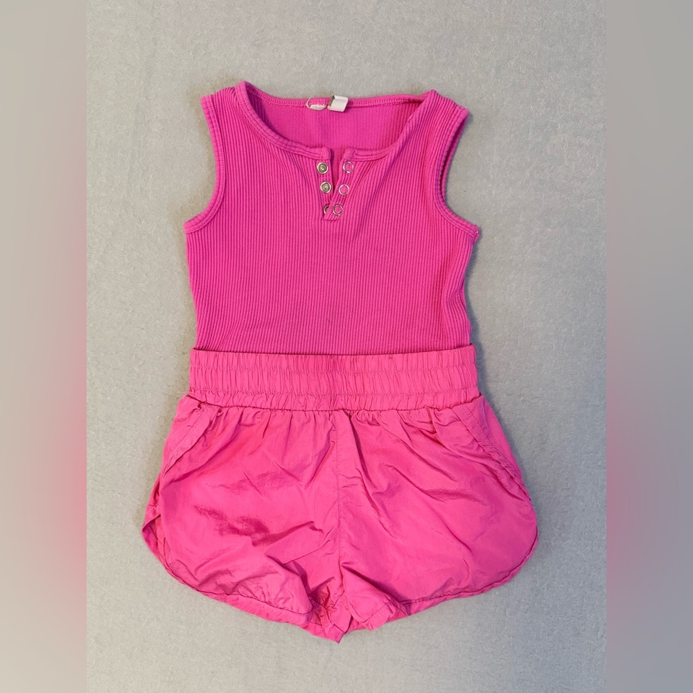 TRCTR(tag Missing) Running Romper Hot Pink Girls Size 4